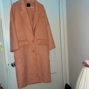 NWOT Theory pink long jacket size: XL